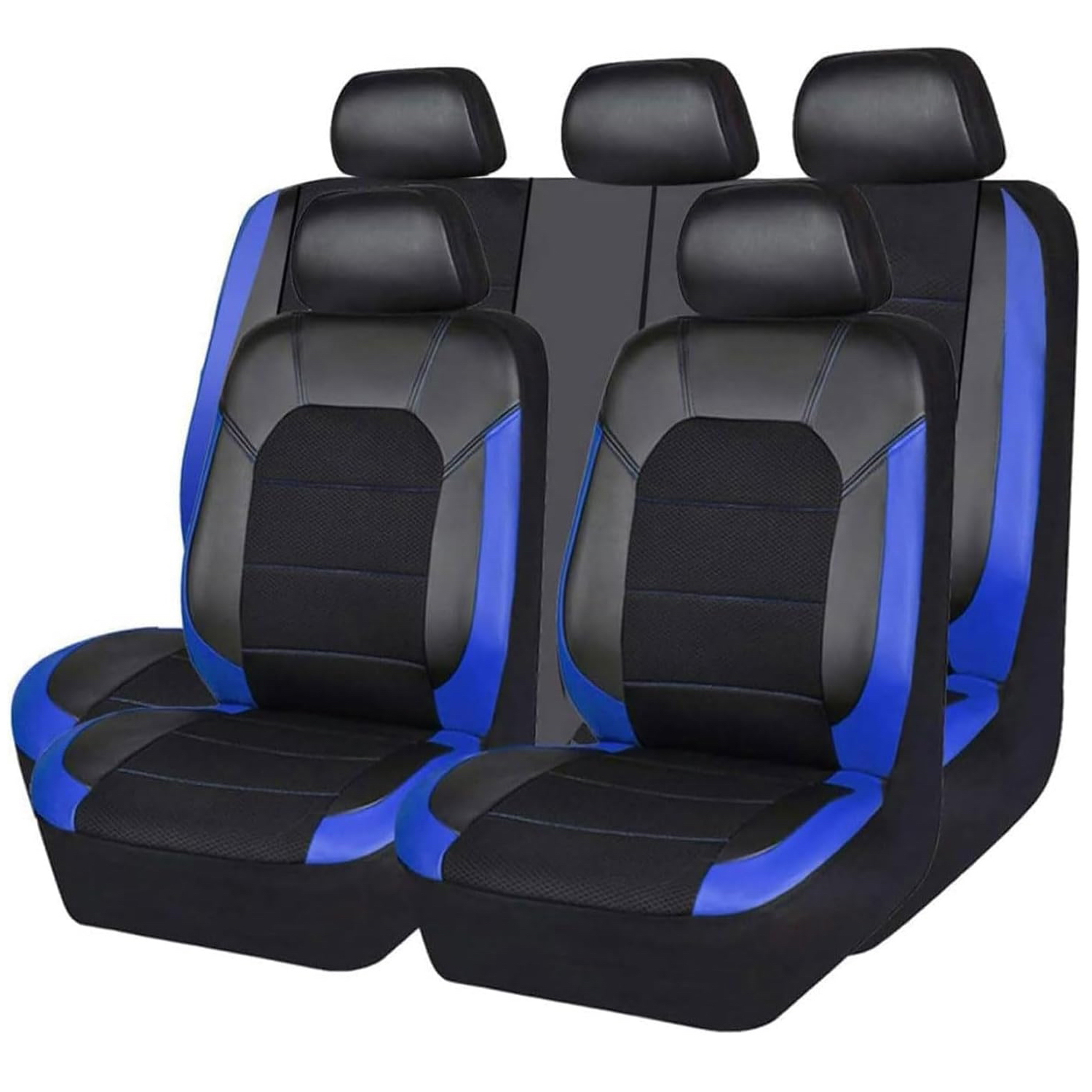 5-Seat Car Seat Cover, Single-Stitch Diamond Pattern, Quilted And Embroidered, Synthetic Leather, PVC Leather, Exported To Europe And America photo 5