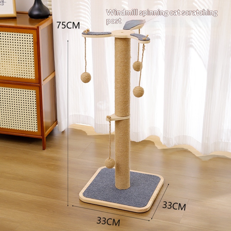 Cat Climbing Frame With Solid Wood Scratching Board, Durable Scratch-Resistant Cat Teaser Stick, Not Easy To Shed Debris, Cat Toy, Pet Supplies, Cross-Border Hot Seller photo 3