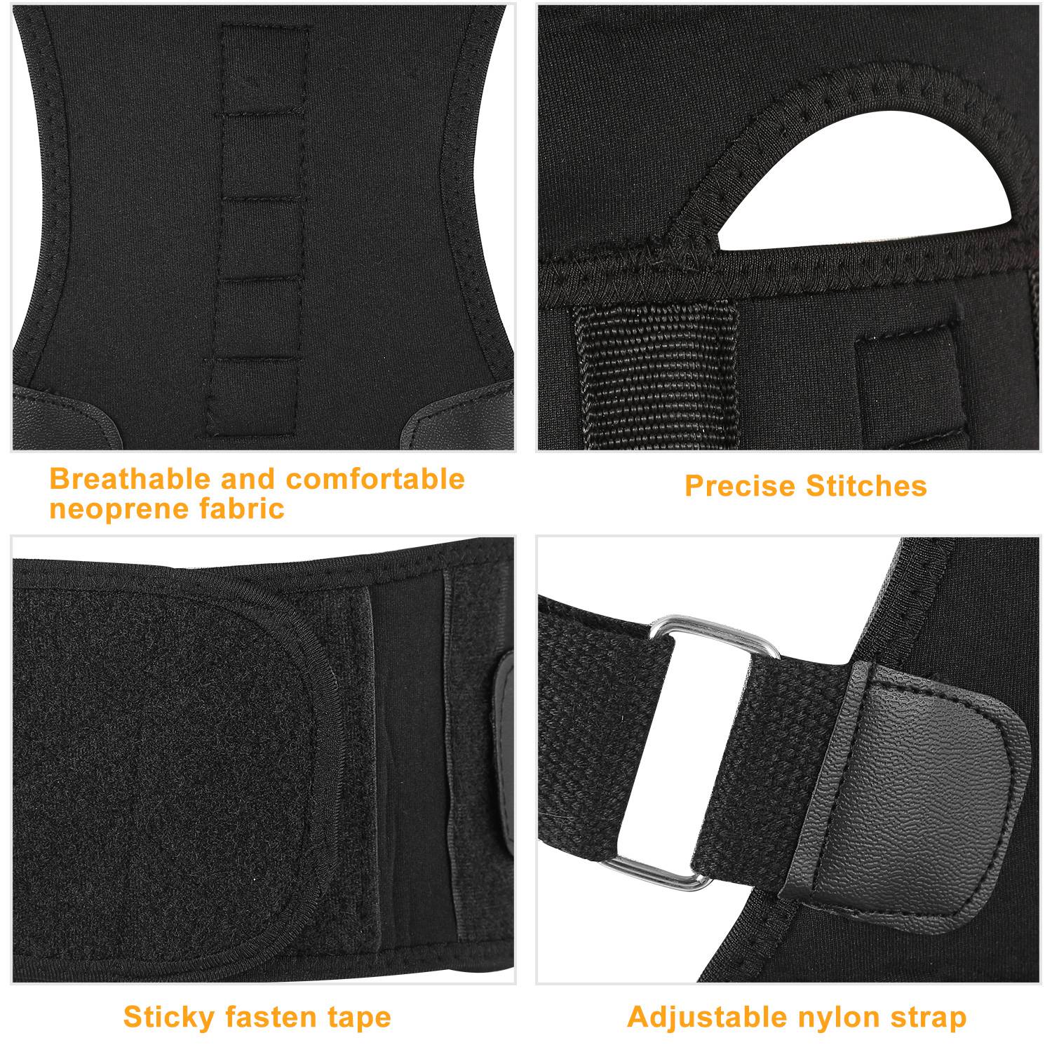 Unisex Posture Corrector Support Magnetic Lumbar Back Posture Support Belt Adjustable Upper Back Braces Clavicle Shoulder Brace Belt Pain Relief Therapy photo 2
