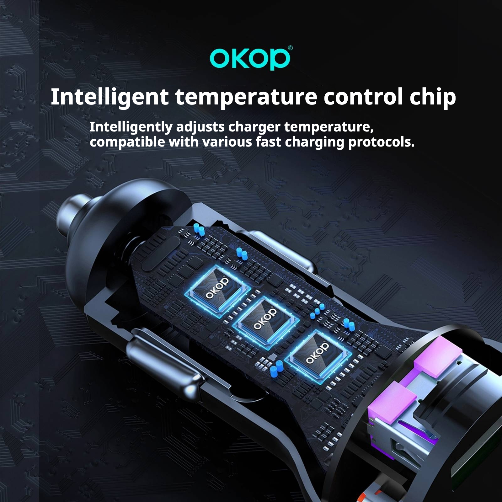 KP-C105 Best-selling Multi-port Car Charger USB Type-C With Super-fast Charging And MP3 Player Function In Stock photo 6