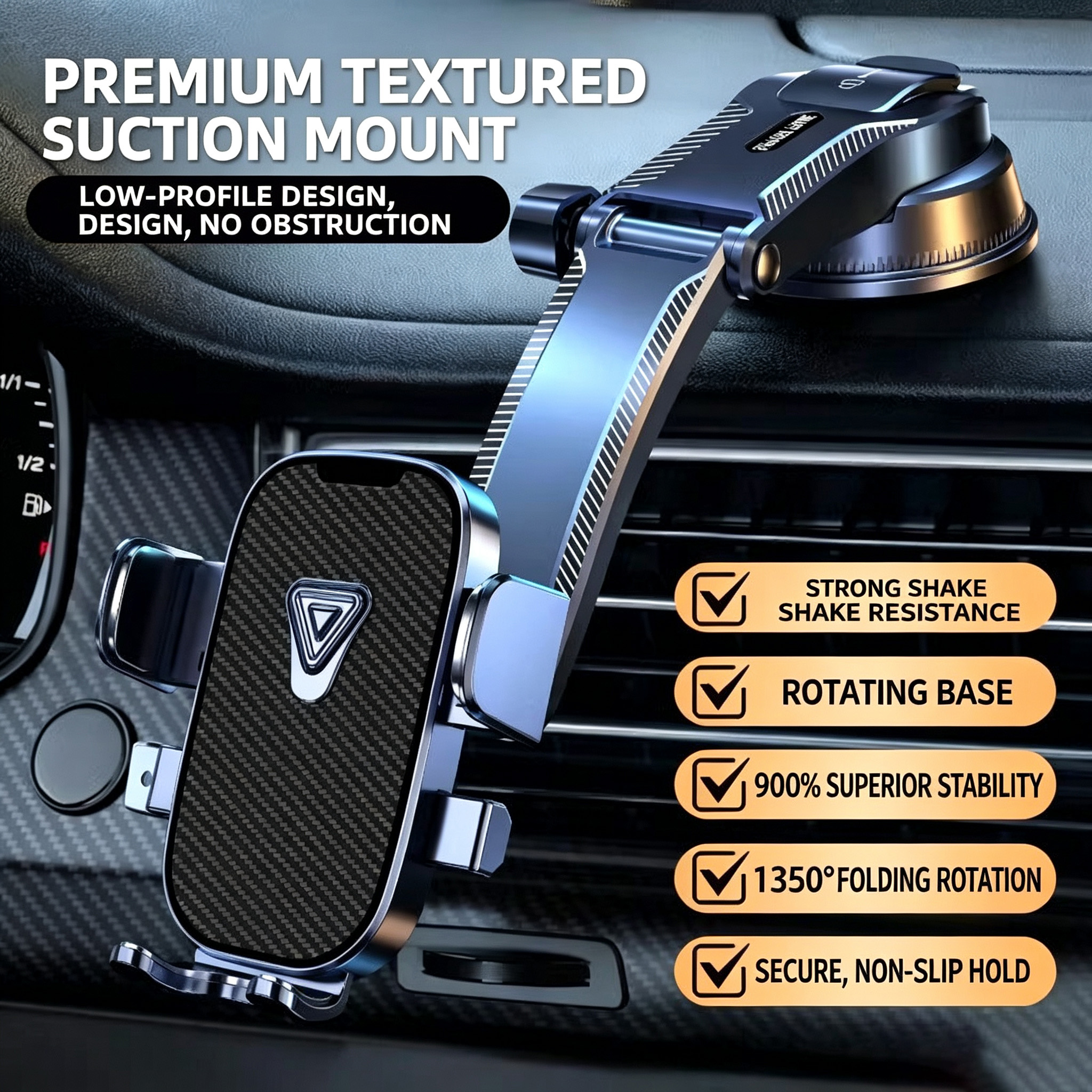 Dashboard Suction Cup Car Phone Mount 360 Rotation Cell Phone Holder Windshield Car Navigation Stand For All Smartphones photo 4
