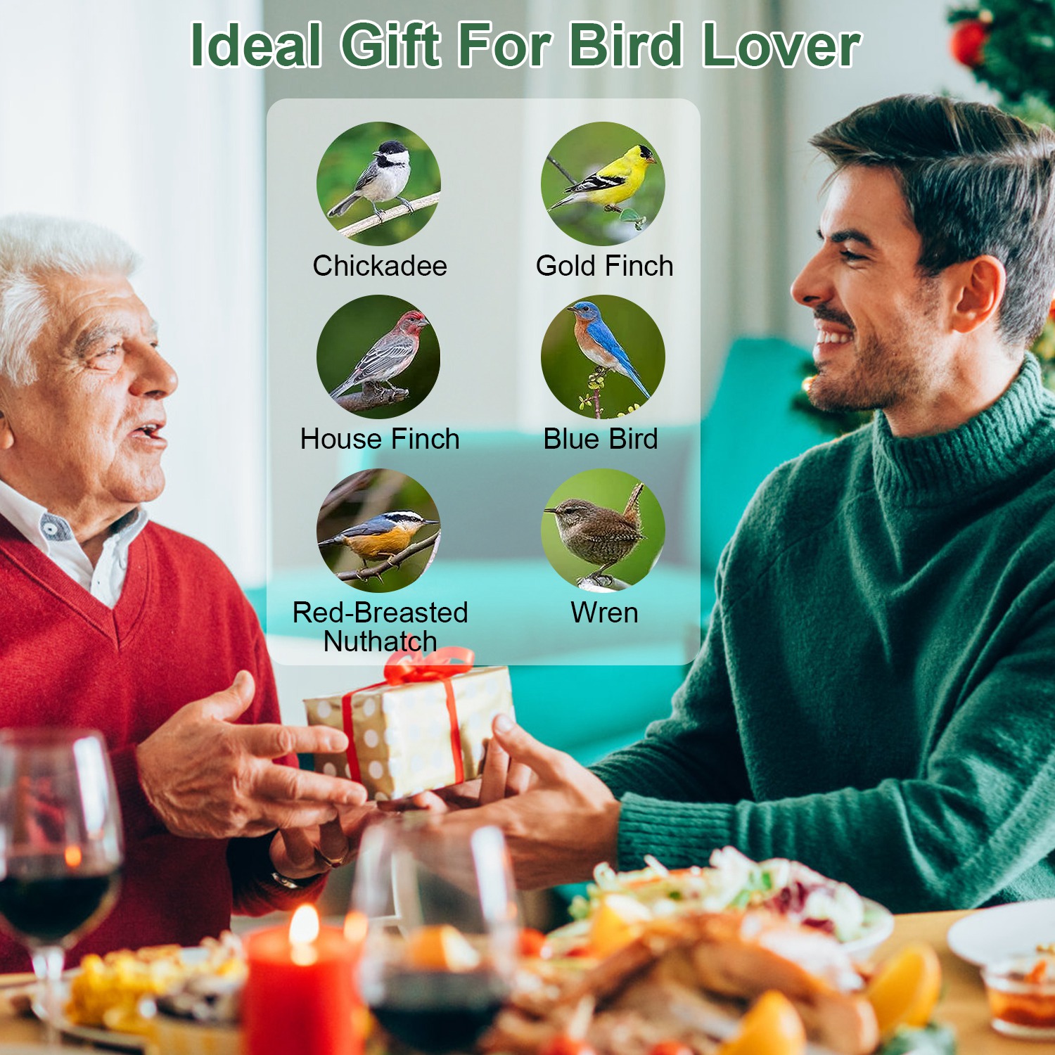 1Pc Outdoor Wild Bird Feeder Squirrel-Proof Chew-Proof Metal Hanging Seed Feeder With 4 Feeding Port For Small Songbirds photo 3