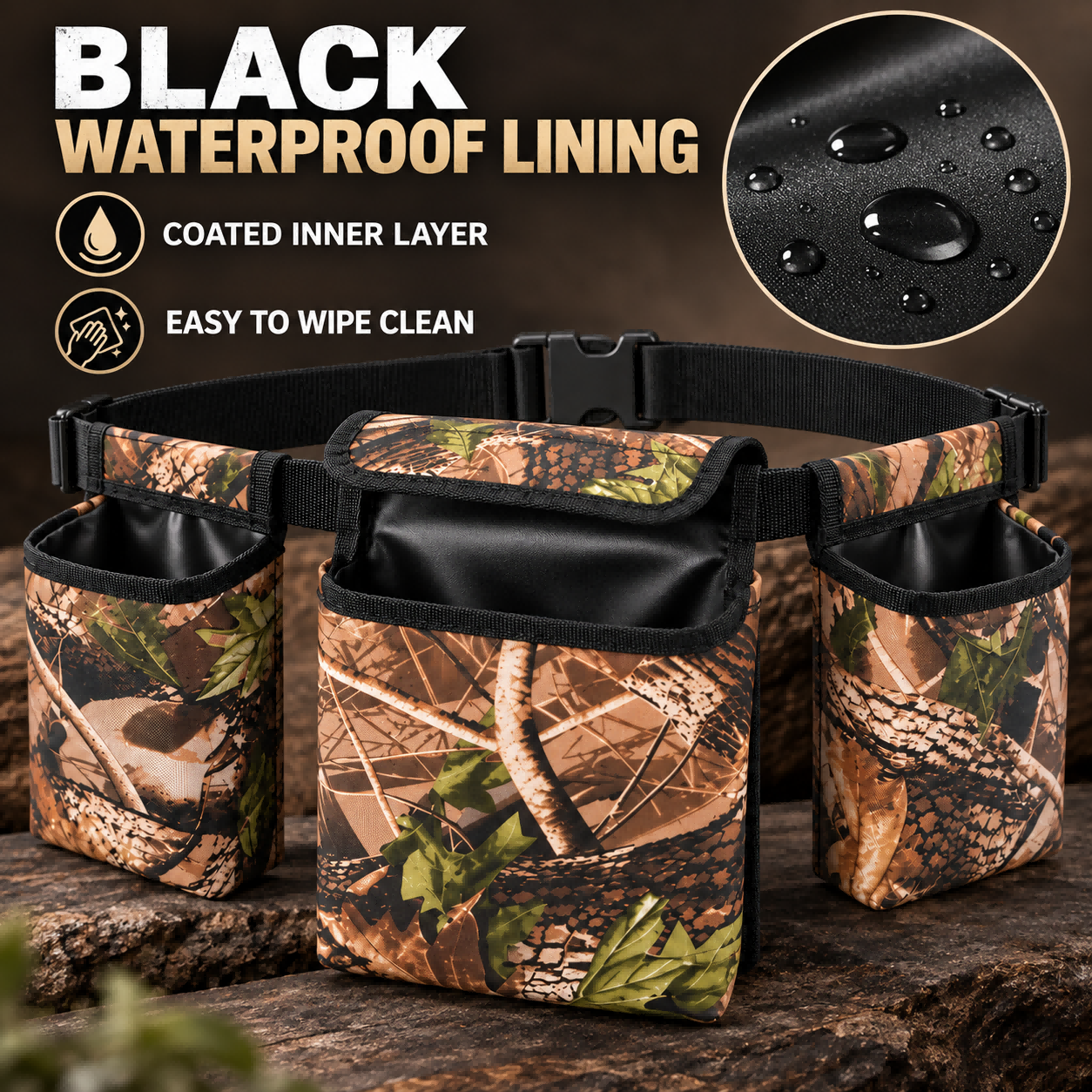 LINK Camo 900D PVC Nylon Multi-Pouch Field Waist Bag Adjustable Quick-Release Buckle Durable Breathable Portable Outdoor Hunting photo 4