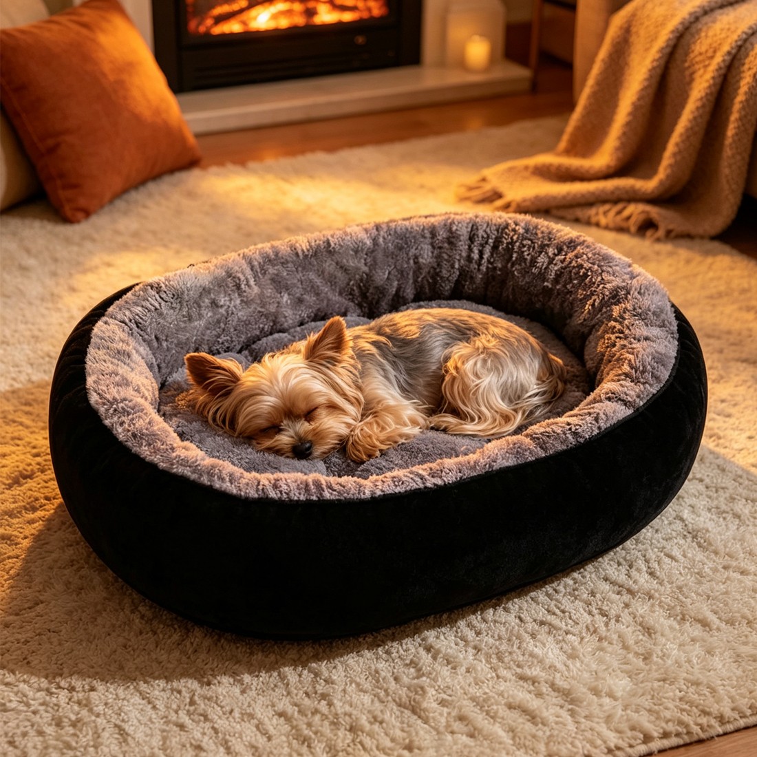 Dog Bed Cat Beds Soft Washable Fleece Puppy Cushion Warm Pet Basket Large Dog UK photo 4
