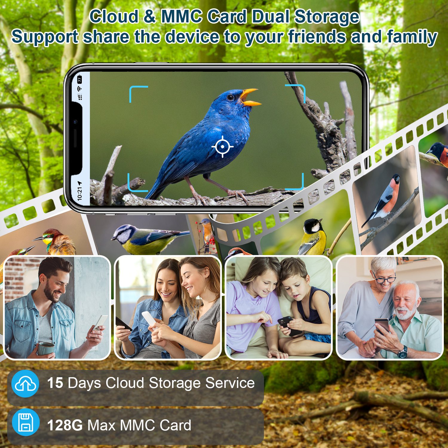 Smart Bird Feeder With Solar Powered Camera 1080P HD AI Identify PIR Motion Auto Capture Video Cloud Card Storage WiFi Connection App Control IP65 Waterproof photo 4