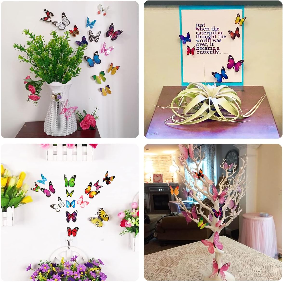 80-Piece 3D Butterfly Wall Stickers Removable Butterfly Decals For Bedroom And Home Decoration photo 2