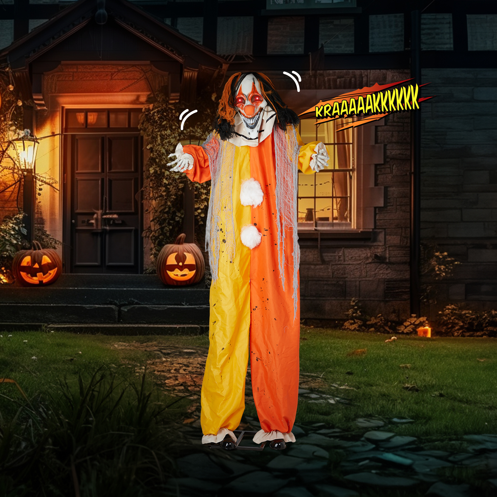 8.2ft   Red Eyed  Clown Outdoor Halloween Decorations photo 8