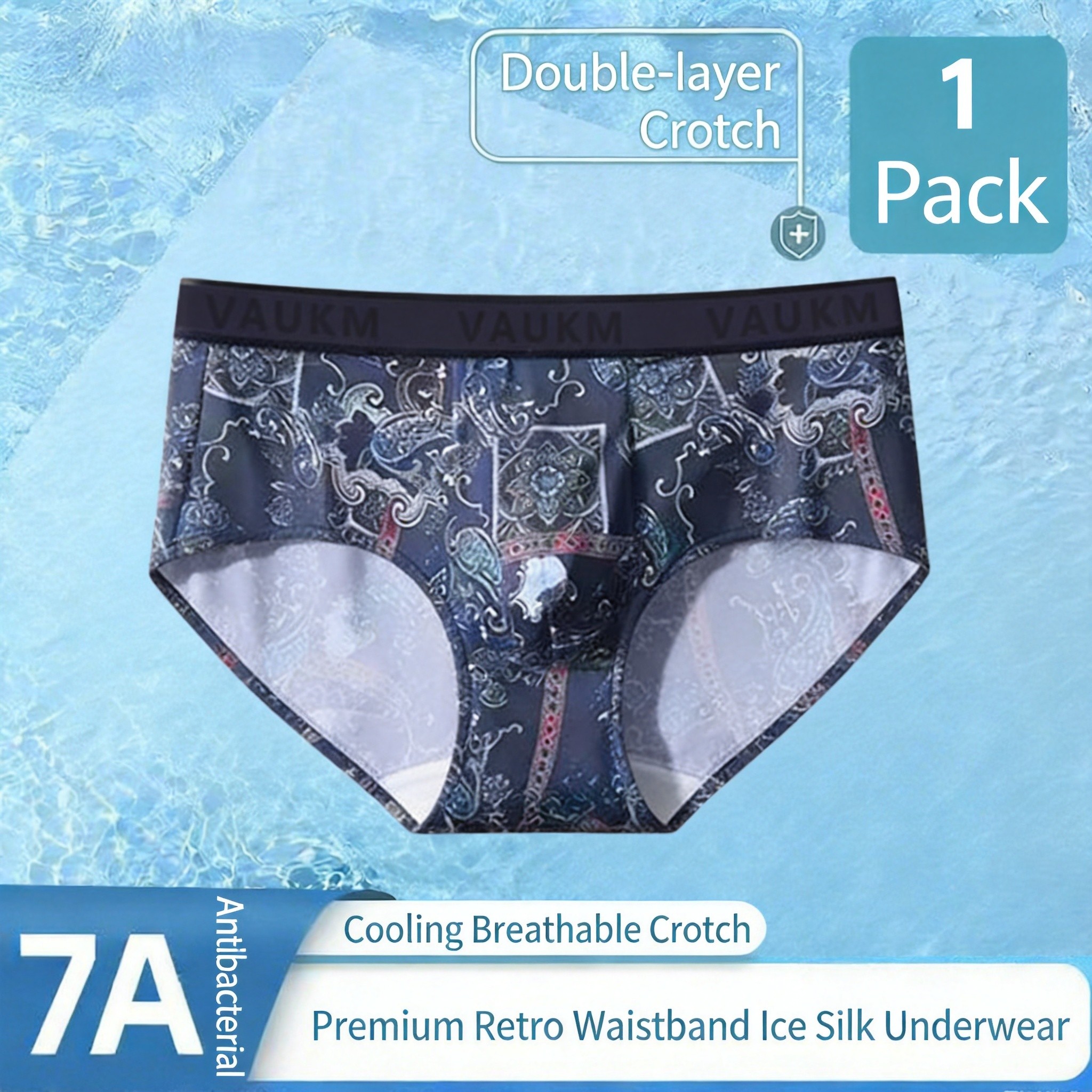 New Chinese Style Men's Ice Silk Underwear Men's Boxer Briefs Breathable Large Size Antibacterial Printed Boxer Shorts Manufacturer Wholesale photo 4