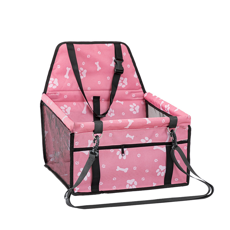 Pet Car Seat, Breathable Foldable Cat Dog Car Booster Seat With Safety Leash & Mesh Window, Waterproof Oxford Cloth Vehicle Travel Basket For Small Medium Dogs & Cats photo 4