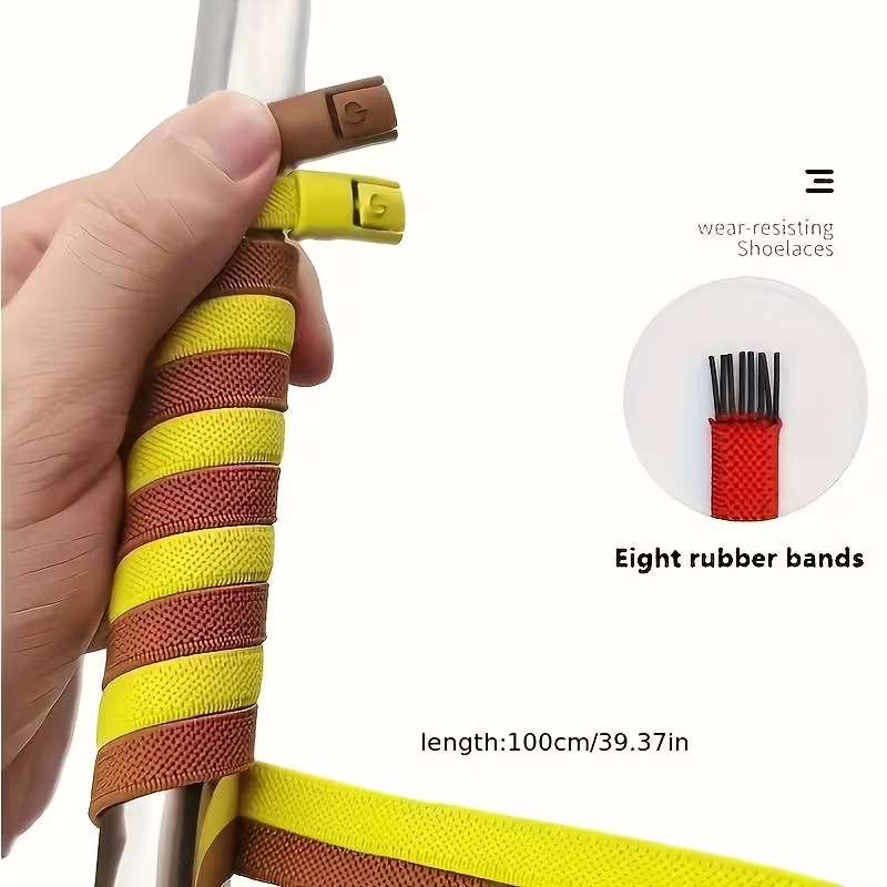 Stretch No Tie Shoelaces  Magnetic No Tie Shoelaces Magnetic Shoe Strings,Shoelaces Magnetic Lock Flat Elastic No Tie For Easy Fastening photo 4