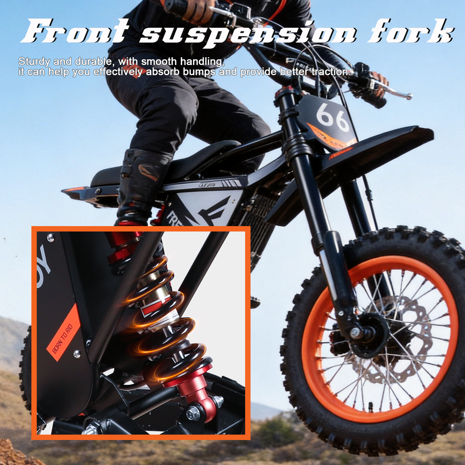 Y66 Iron Frame 3000W Electric Motorcycle With 20 Mph Off-road Model photo 6