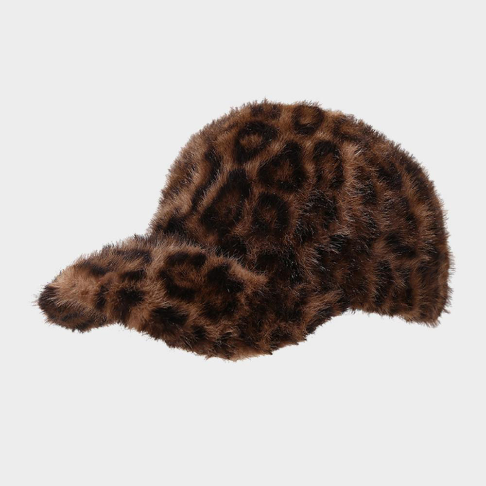 Fashionable Retro Plush Leopard Print Warm Baseball Cap In Korean Style. Stylish And Versatile, Perfect For Outdoor Wear. Duckbill Hat photo 3