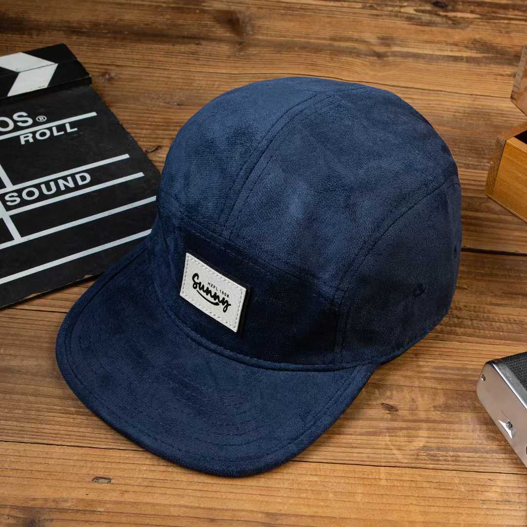 Summer Men's And Women's Identical Suede Fabric Simple Letter Logo Five-panel Hat For Couples, Suitable For Versatile Daily Commuting And Casual Outings. photo 3