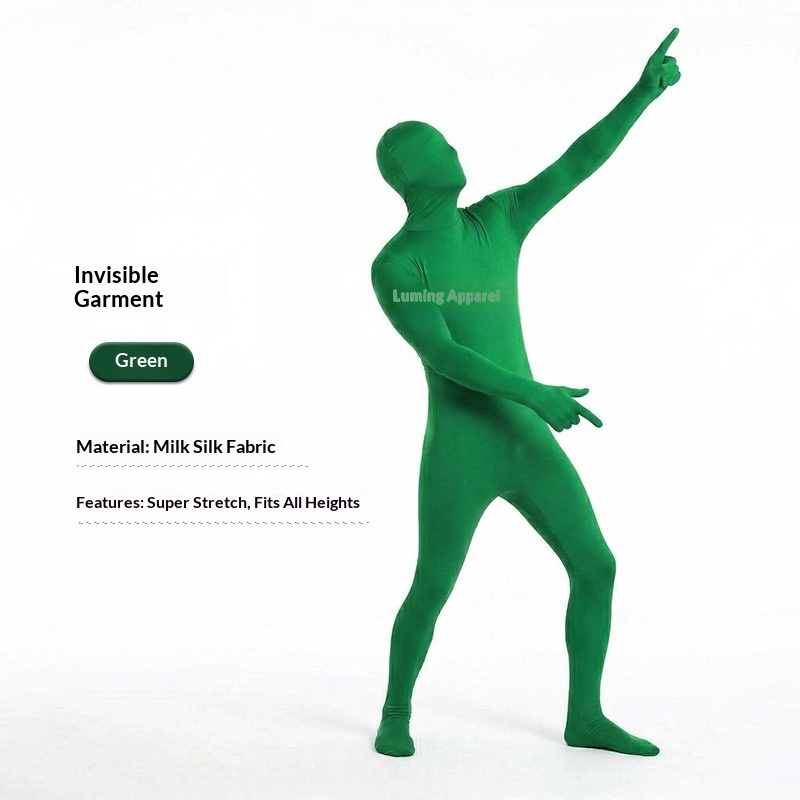 Halloween Invisible Costume Cosplay  Performance Outfit Black Man Bodysuit Stage Performance Invisibility Costume photo 2