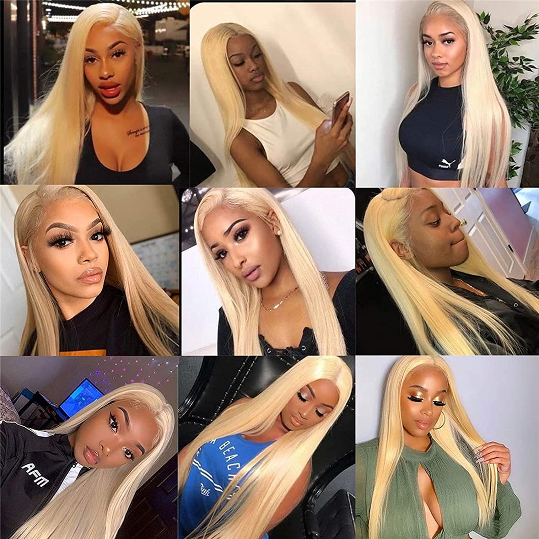 13x4 Lace Front Human Hair Wig 613 Straight Density photo 2