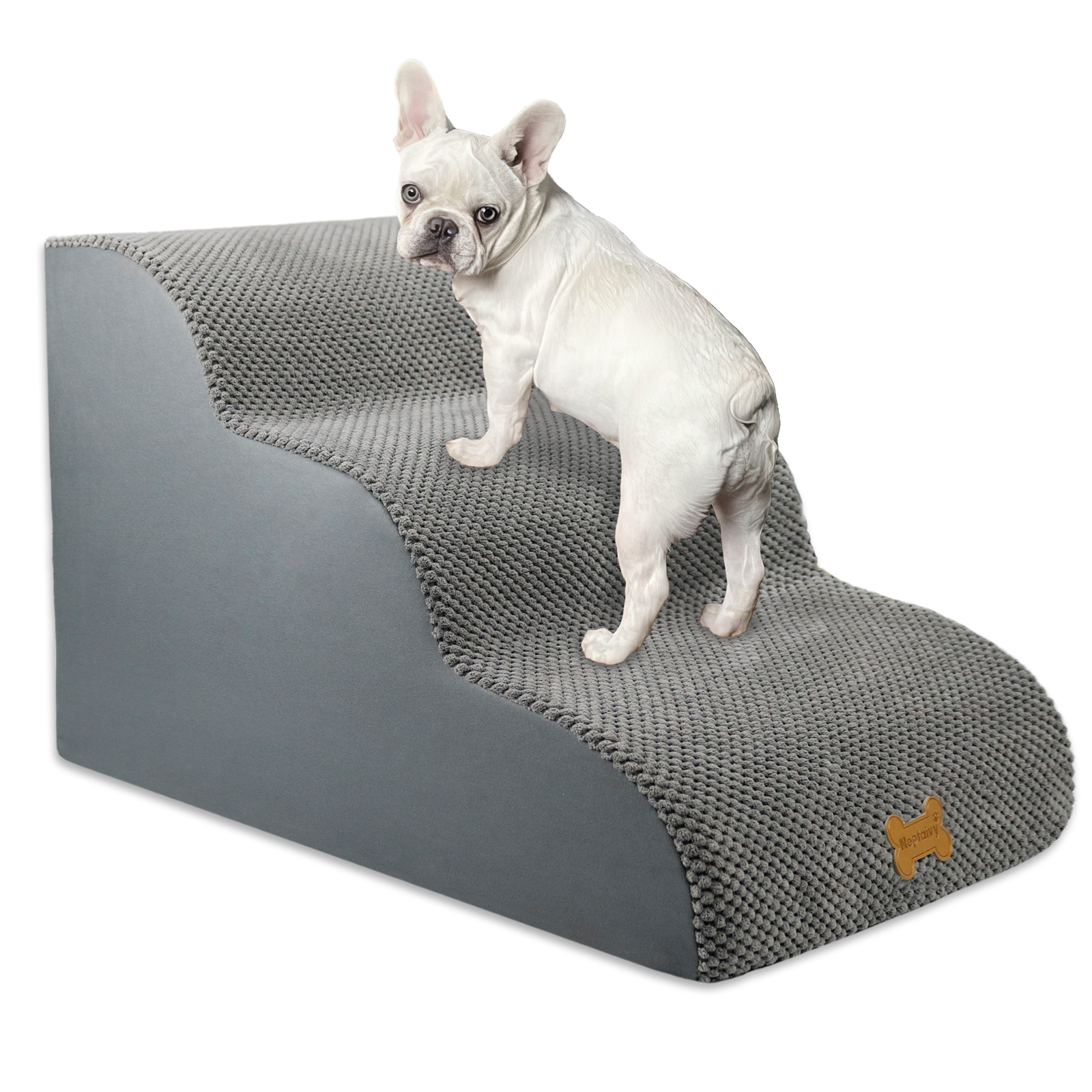 Nepfaivy Dog Steps Stairs For Bed - Non-Slip Pet Stairs For Small Dogs And Cats, Dog Ramp For Sofa With High Density Foam And Removable Cover photo 4