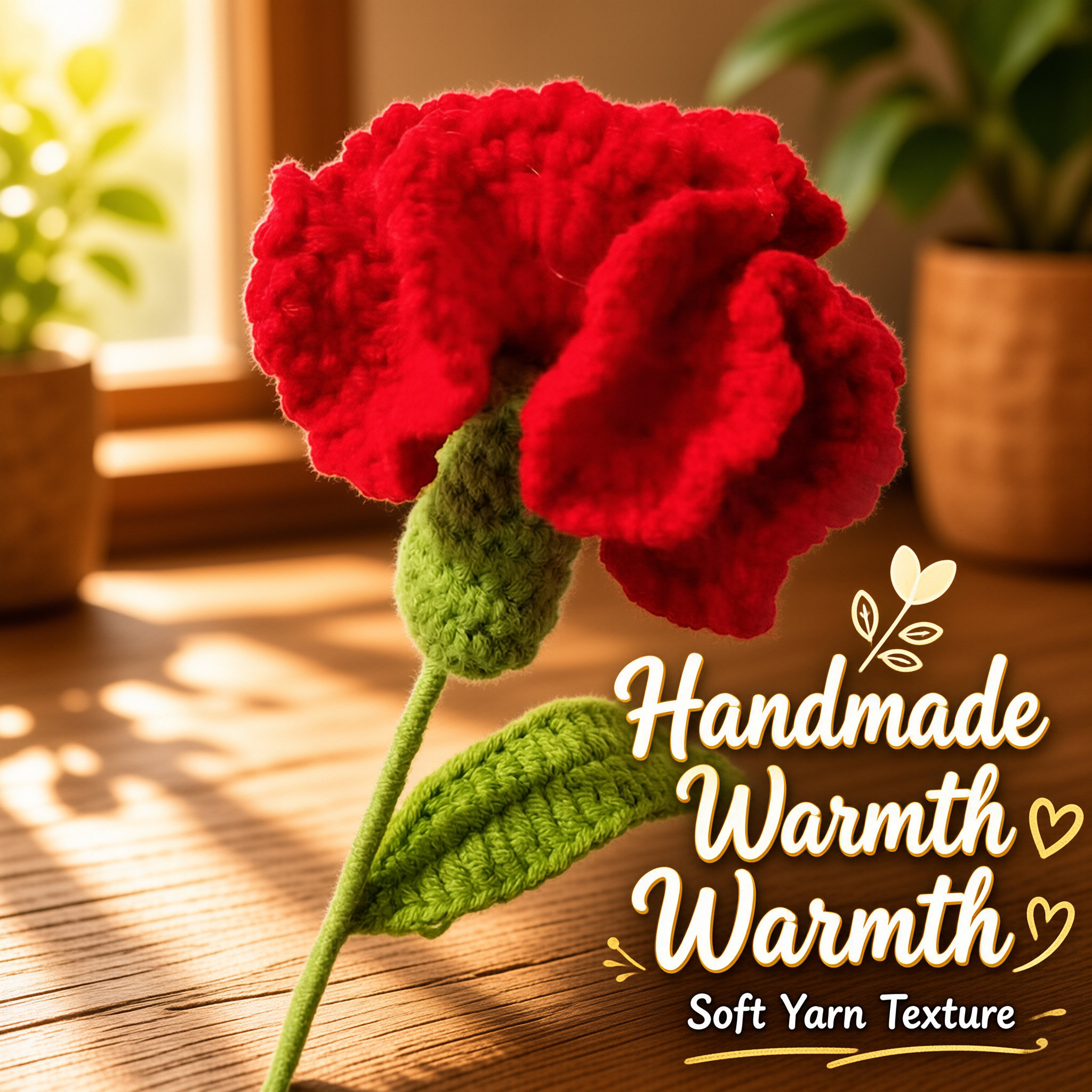 Hand Crochet Carnation Bouquet Finished Product Creative Handmade Yarn Flower Gift For Mom  Best Friend photo 3