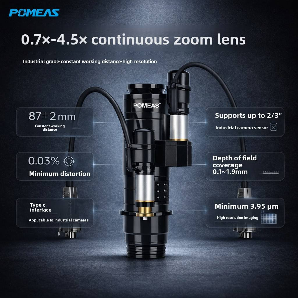 6.5X Motorized Continuous Zoom Lens 0.7X-4.5X RS232 C Mount For Machine Vision photo 5