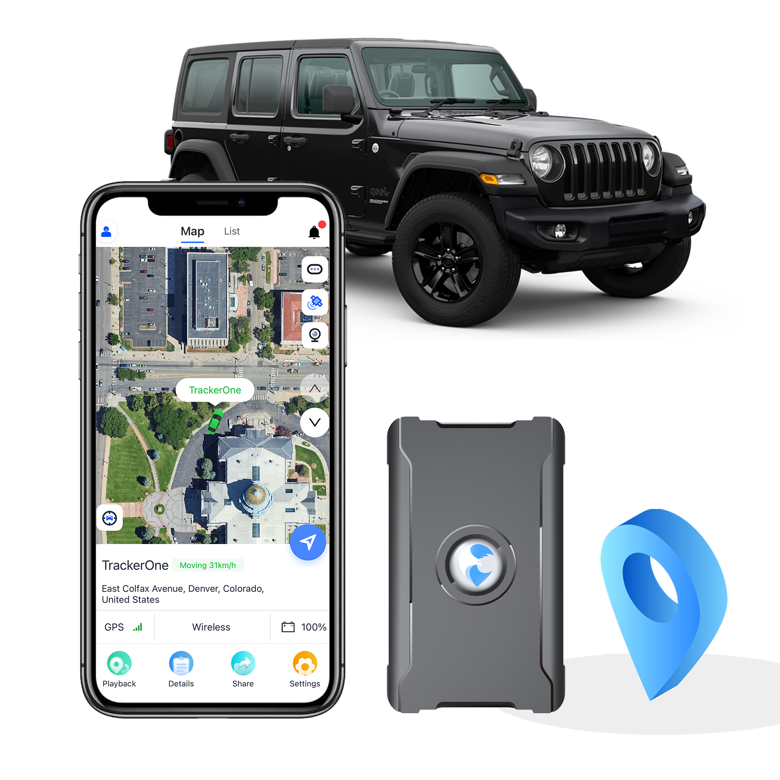 Anti-Theft Hidden GPS Tracker With Remote Control Real-Time Vehicle Tracker For Car, Truck, Motorcycle & Luggage, Subscription Required photo 1