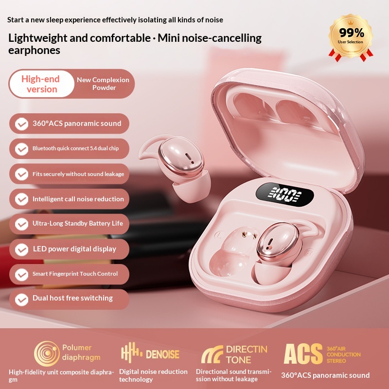 Berlin Sound M72 Sleep Headphones Noise Reduction Sleep In Ear Soundproofing Non-Pressure Ear Invisible Zero Sense Bluetooth Headphones photo 2