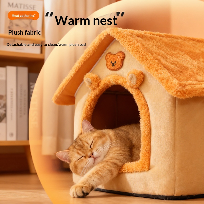Cat Bed, Winter Warm, Enclosed, All-season, Removable And Washable, Suitable For Cats And Dogs. photo 2