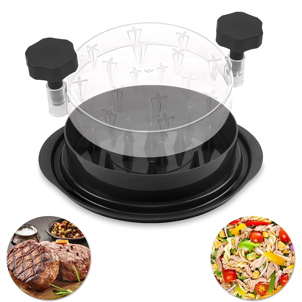 Chicken Shredder Machine, Manual Meat Shredder Tool With Round PP Bowl And Clear Non-Stick Lid, Hand-Powered Chicken Shredder For Pulled Chicken, Beef, Pork And Meat, Eco-Friendly Kitchen Food Shredde photo 1