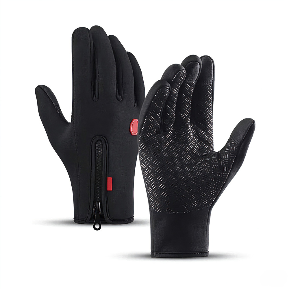 1 Pair Winter Touchscreen Gloves For Men Women, Windproof Anti-Slip Full Finger Gloves, Fleece Lined Waterproof Gloves For Cycling Motorcycle Hiking Skiing Outdoor Sports photo 1