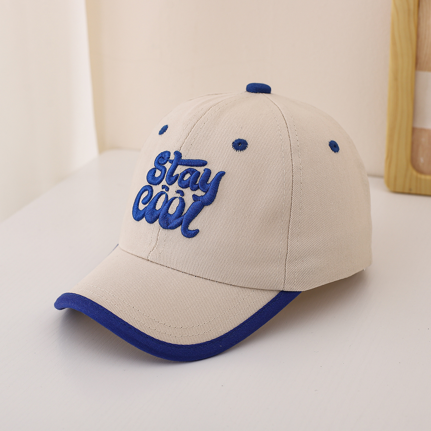 Children's Multi-color Edge-stitching Creative Font English Embroidery Adjustable Trendy Baseball Cap Fashionable Sport Shopping photo 6