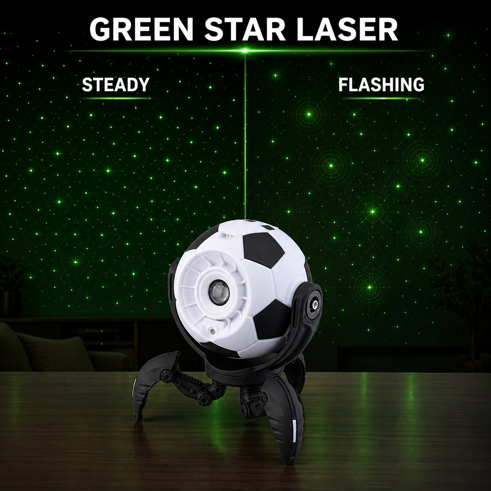 Solar Powered Rechargeable Battery Display Power Bank Function LED Night Light D79 White RGB Laser photo 3