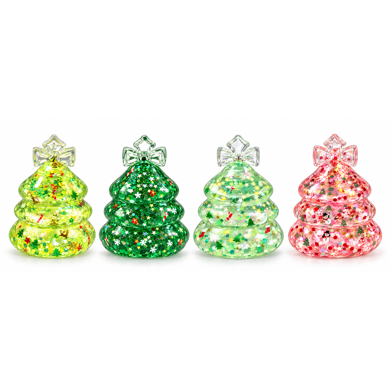 Clear Christmas Tree  Toy, Slow Rising Glitter Squeeze Stress Toy, Sensory Fidget Decompression Toy For Anxiety Relief, Festive Desk Decor Novelty For Adults photo 2