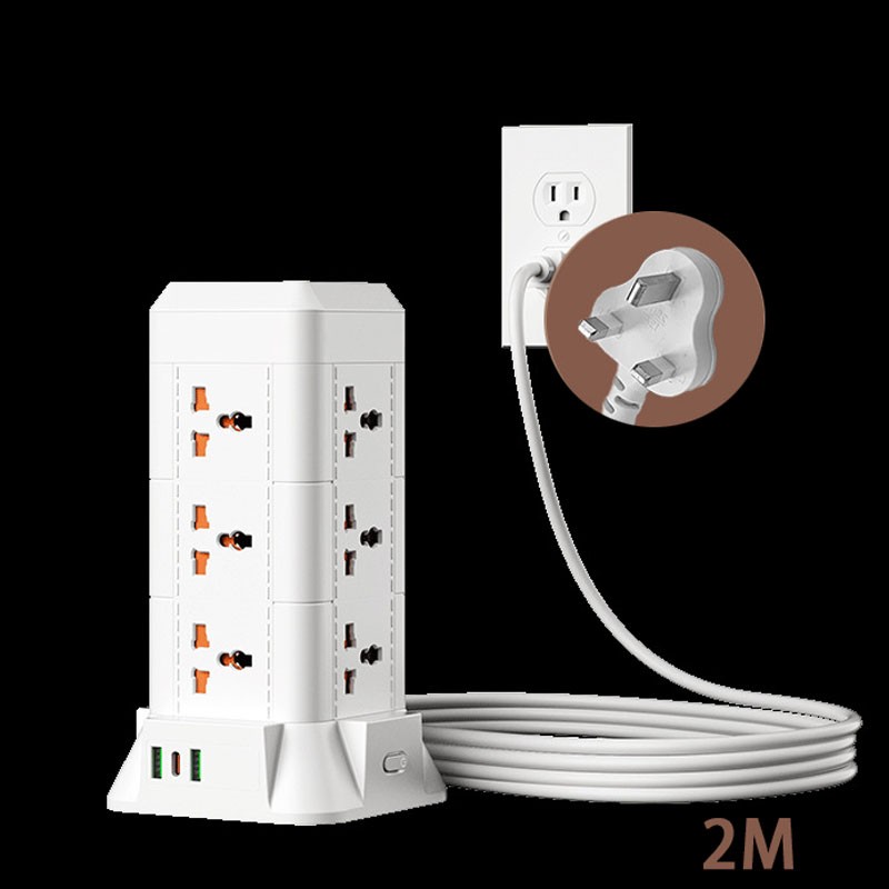 Extension 12 Way Tower Power Lead With 3 P Orts Multi Socket Surge Protected photo 1