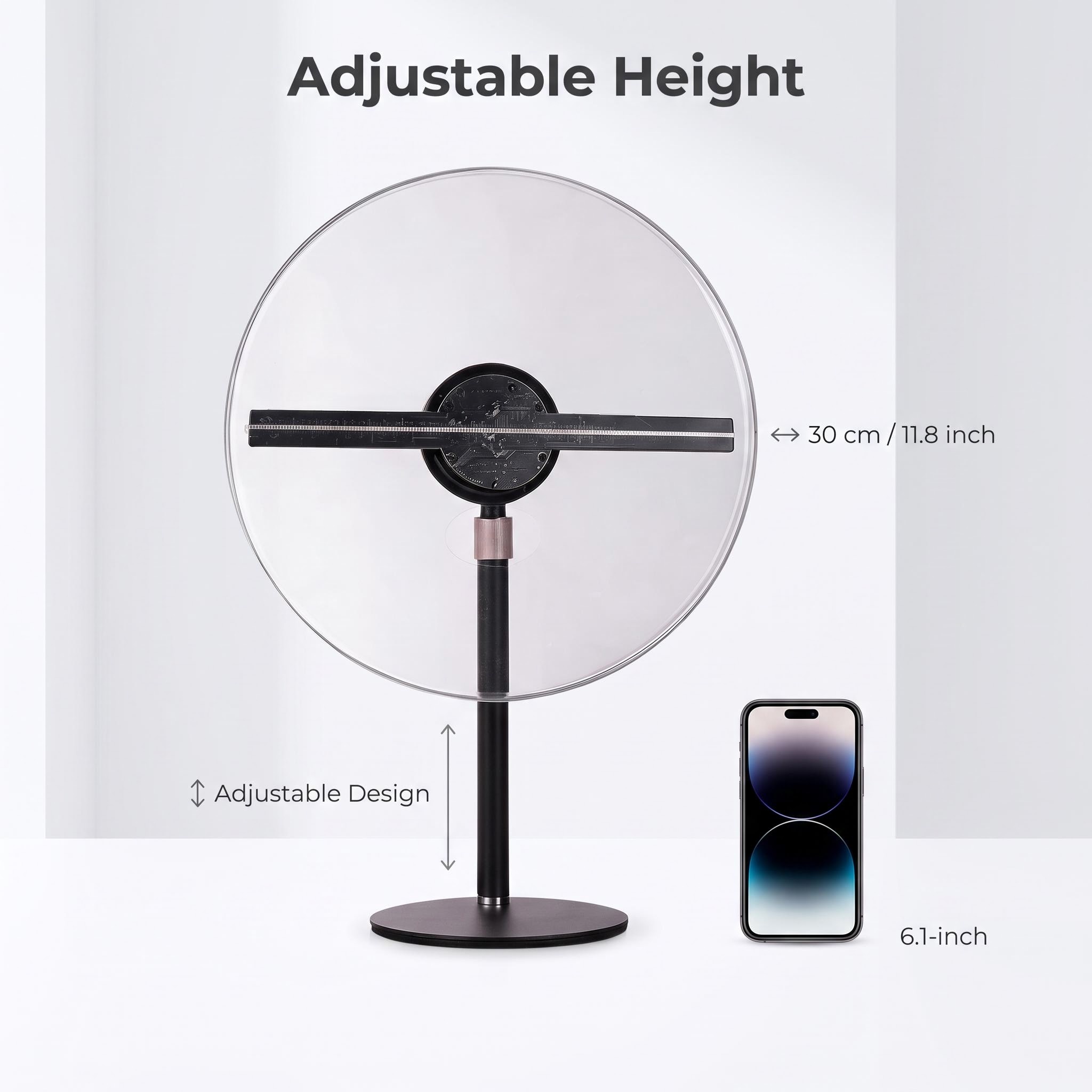Wiilala Disesktop 3D Hologram Fan 3D Circle App Hologram Advertising Display HD Lights 11.81  WiFi Holographic LED Fan Creative Advertising Design Store Sign photo 8