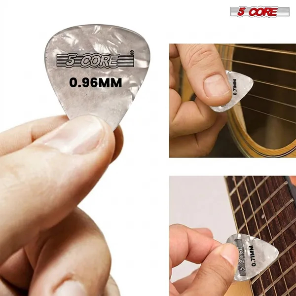 5 Core Guitar Picks 12 Piece Celluloid Light Medium Heavy Extra Heavy For Acoustic Electric Guitars photo 6
