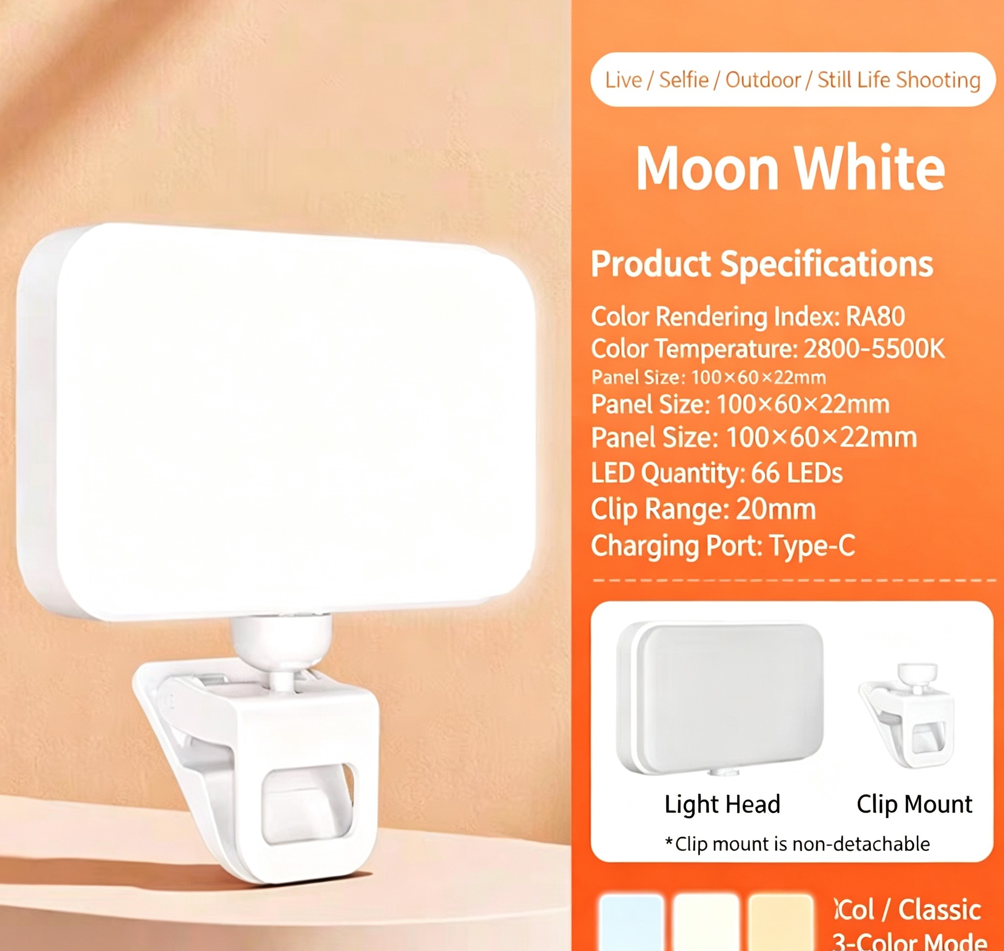 Mini Portable Hand Held LED Fill Light Adjustable Photography Video Lighting Lamp For Phone Live Streaming Food Shooting Outdoor Ambient Fill Lamp photo 4
