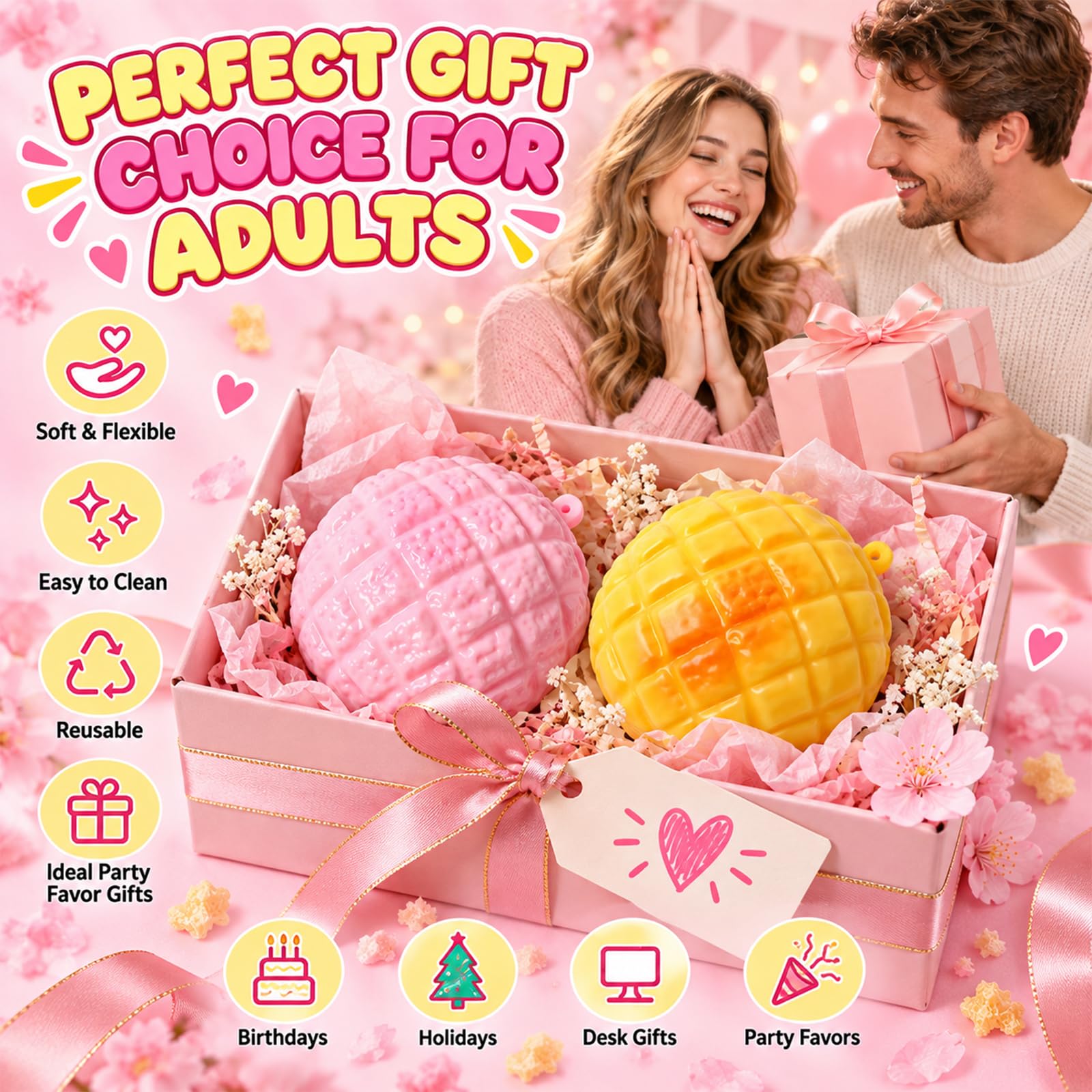 Crunchy Pineapple Bun ,ASMR , Squishy Toys For Adult Crunchy  Crunchy Pineapple Squishy Toy,Relieve Anxiety,Asmr Bead Filled,Fruit Squeezing Fun photo 5