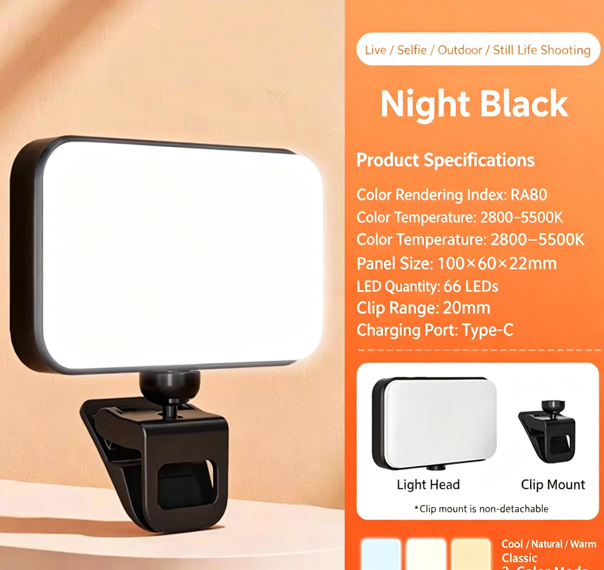 Mini Portable Hand Held LED Fill Light Adjustable Photography Video Lighting Lamp For Phone Live Streaming Food Shooting Outdoor Ambient Fill Lamp photo 5