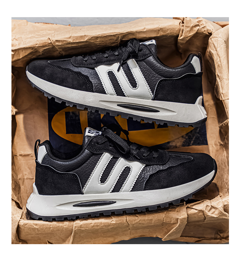 Men's Trendy Retro Cortez Sneakers, New Leather Running Shoes, Lightweight Soft Sole Casual Sports Shoes photo 4