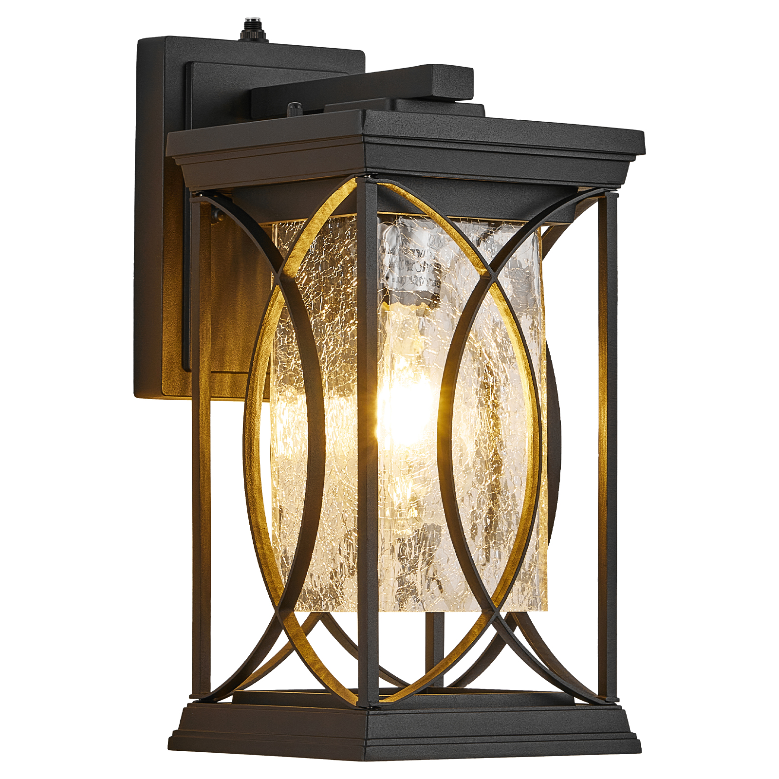 Oil Rubbed Bronze Porch Light Dusk to Dawn Outdoor Wall Lantern Small Modern Exterior Light Fixture Aluminum with Crack-Like Glass IP65 Waterproof Outdoor Sconce Outside Light for House, Front Door photo 2