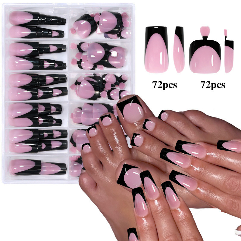 Cross-border Best-selling Nail Tips 144-piece Set Of Pre-designed Nail Art For Hands And Feet photo 5