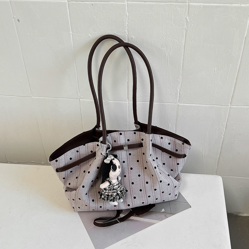 Korean-style Striped Polka-dot Tote Bag For Women New Autumn Winter photo 3