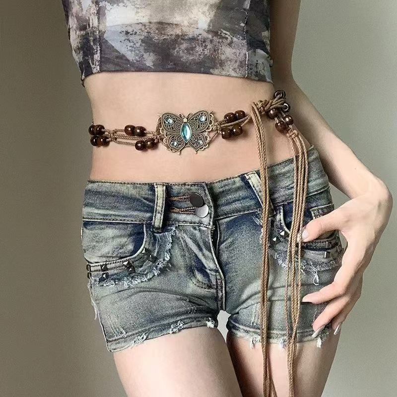 Ethnic-style Butterfly Beaded Vintage Belt Waist Chain photo 1