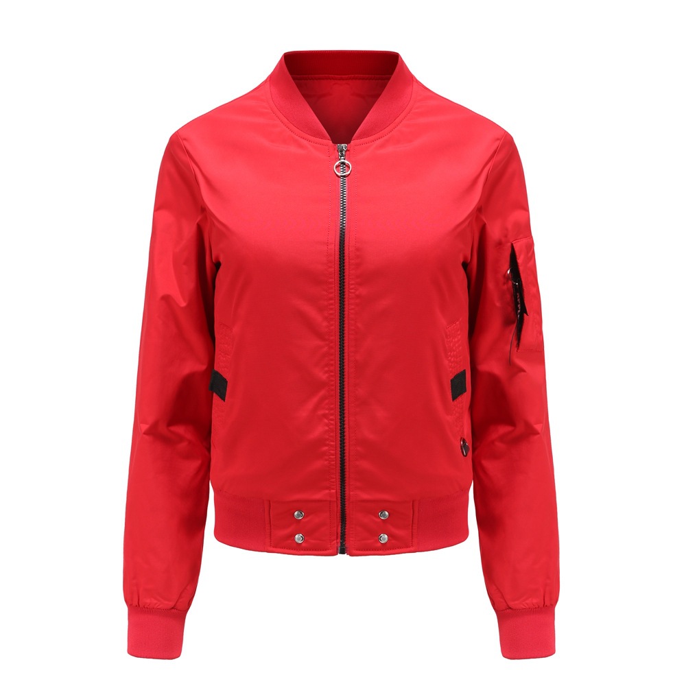 Women's Solid-Color Flight Jacket photo 2