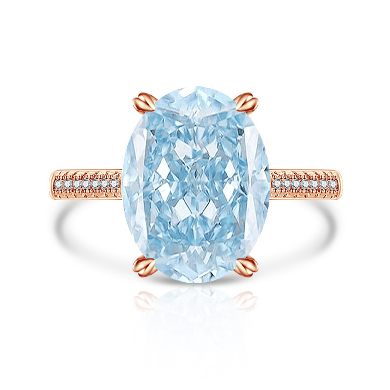 Female Versatile Casual Papalacha High Carbon Diamond Ice Flower Ring photo 5
