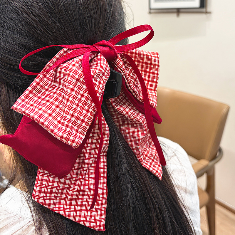 Little Girl's Princess-style Hair Clip With A Red Bow photo 4