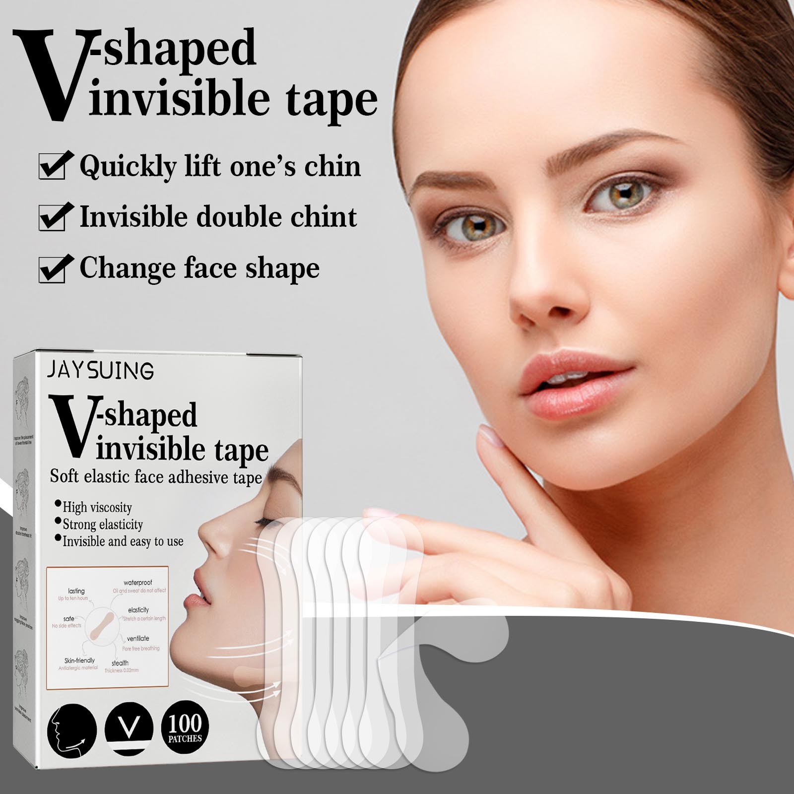 Daily Facial Skincare V-shaped Face Invisible Tape photo 1