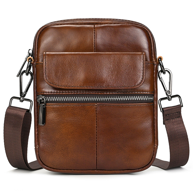 Mens Genuine Leather Cowhide Crossbody Bag photo 3