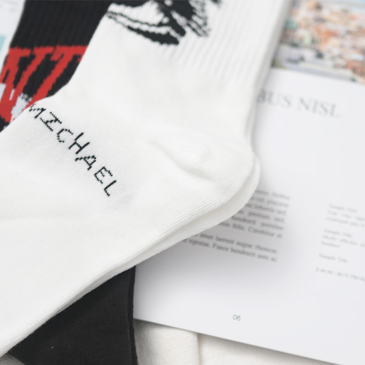 Graffiti Letter Mid-Calf Cotton Sports Socks photo 3