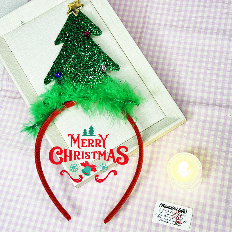 Christmas Tree Headband Women's Cute Bow Hair Accessory photo 6