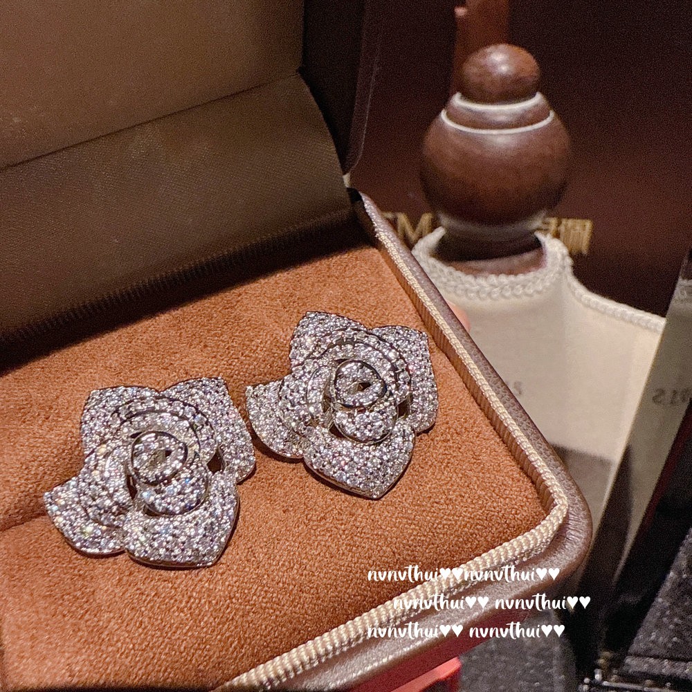 Fog Color Enchantress Camellia Gemstone Necklace Rich Charming Rose Zircon Earrings Bracelet Suit photo 4
