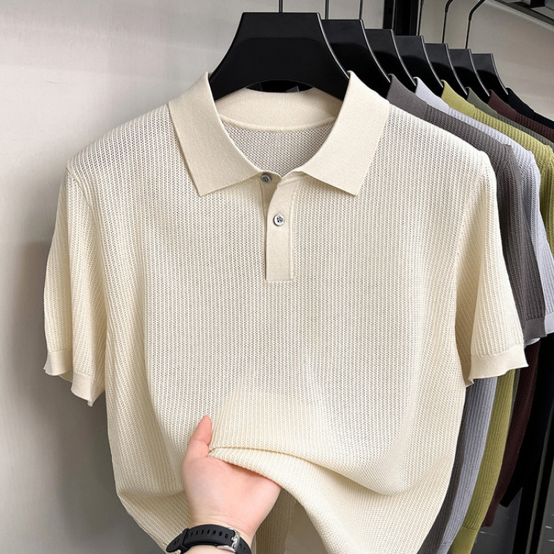 Summer New Short-sleeved Knitted T-shirt For Men photo 4